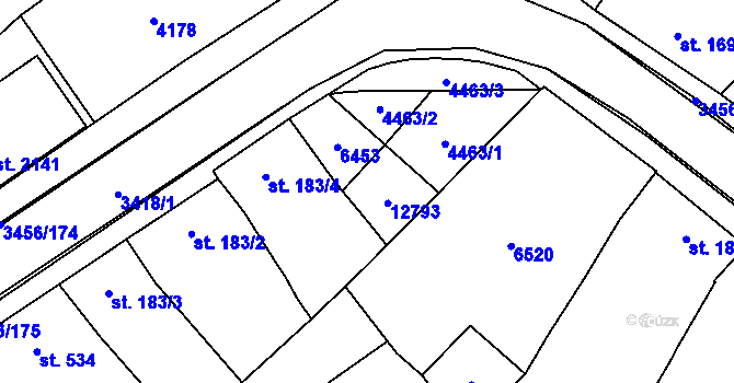 Parcela st. 183/5 v KÚ Hrušovany nad Jevišovkou, Katastrální mapa