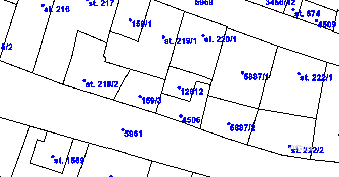 Parcela st. 220/2 v KÚ Hrušovany nad Jevišovkou, Katastrální mapa