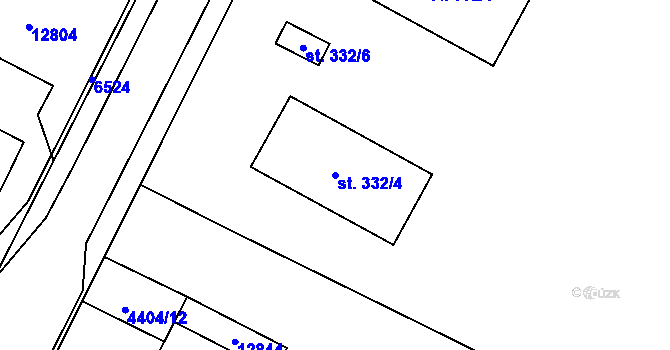 Parcela st. 332/4 v KÚ Hrušovany nad Jevišovkou, Katastrální mapa