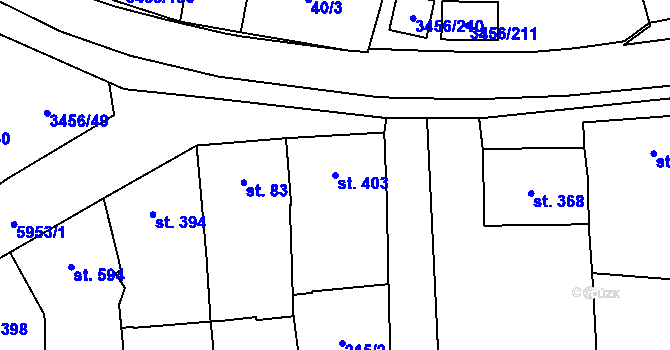 Parcela st. 403 v KÚ Hrušovany nad Jevišovkou, Katastrální mapa