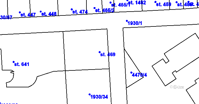 Parcela st. 469 v KÚ Hrušovany nad Jevišovkou, Katastrální mapa