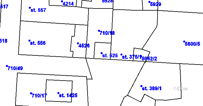 Parcela st. 525 v KÚ Hrušovany nad Jevišovkou, Katastrální mapa