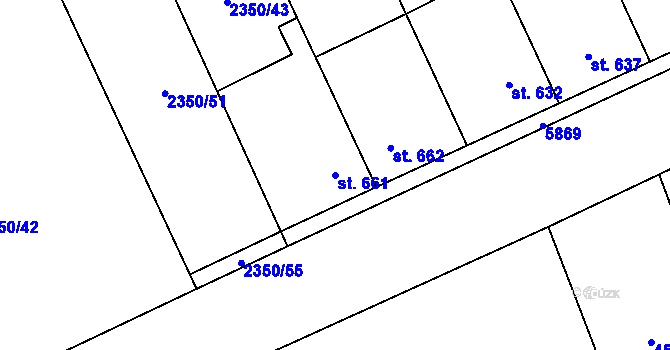 Parcela st. 661 v KÚ Hrušovany nad Jevišovkou, Katastrální mapa