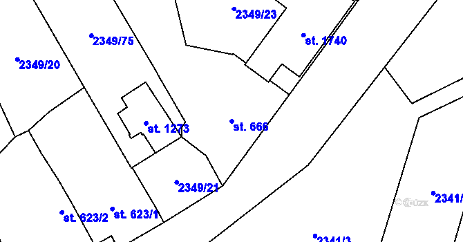 Parcela st. 666 v KÚ Hrušovany nad Jevišovkou, Katastrální mapa