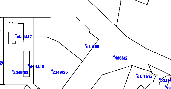 Parcela st. 669 v KÚ Hrušovany nad Jevišovkou, Katastrální mapa