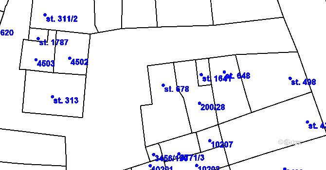 Parcela st. 678 v KÚ Hrušovany nad Jevišovkou, Katastrální mapa