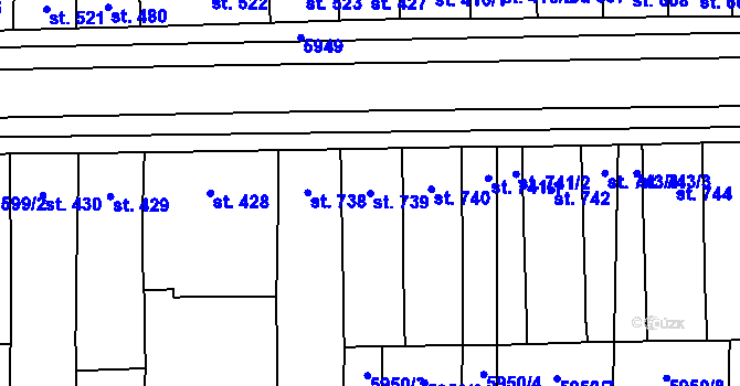 Parcela st. 739 v KÚ Hrušovany nad Jevišovkou, Katastrální mapa