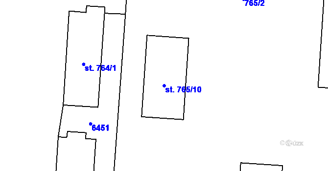 Parcela st. 765/10 v KÚ Hrušovany nad Jevišovkou, Katastrální mapa