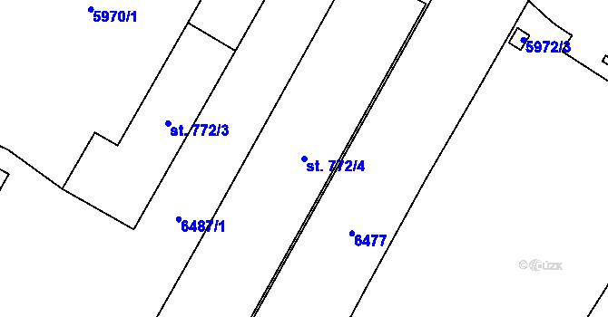 Parcela st. 772/4 v KÚ Hrušovany nad Jevišovkou, Katastrální mapa
