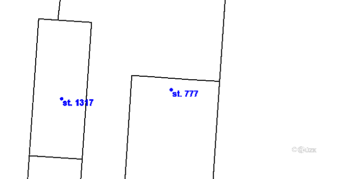Parcela st. 777 v KÚ Hrušovany nad Jevišovkou, Katastrální mapa