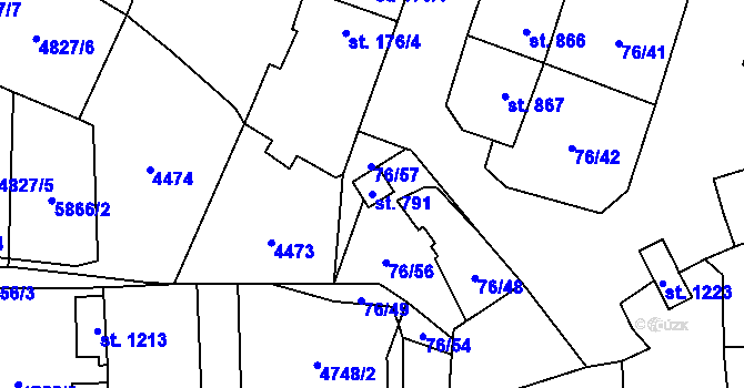 Parcela st. 791 v KÚ Hrušovany nad Jevišovkou, Katastrální mapa
