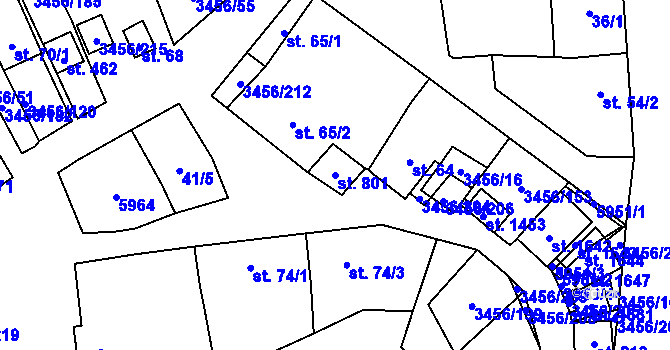 Parcela st. 801 v KÚ Hrušovany nad Jevišovkou, Katastrální mapa