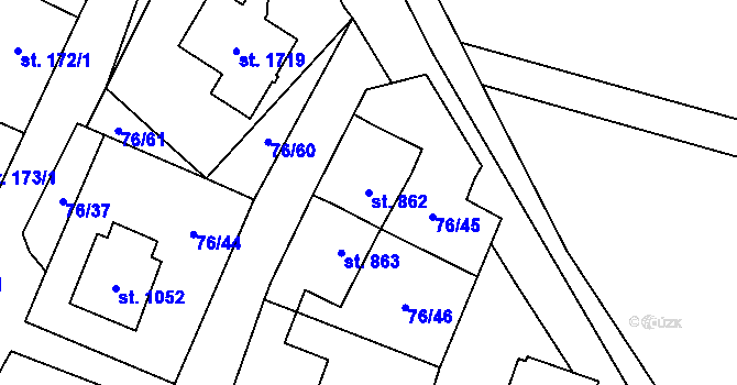 Parcela st. 862 v KÚ Hrušovany nad Jevišovkou, Katastrální mapa