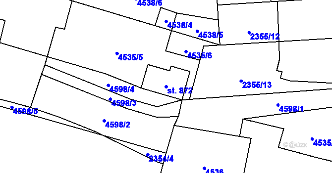Parcela st. 872 v KÚ Hrušovany nad Jevišovkou, Katastrální mapa