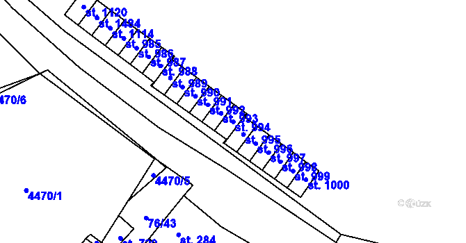 Parcela st. 994 v KÚ Hrušovany nad Jevišovkou, Katastrální mapa