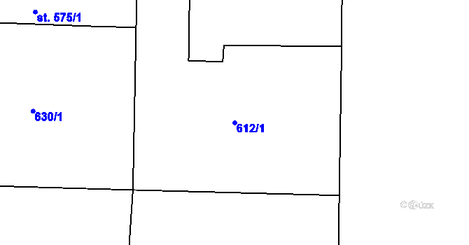 Parcela st. 612/1 v KÚ Hrušovany nad Jevišovkou, Katastrální mapa