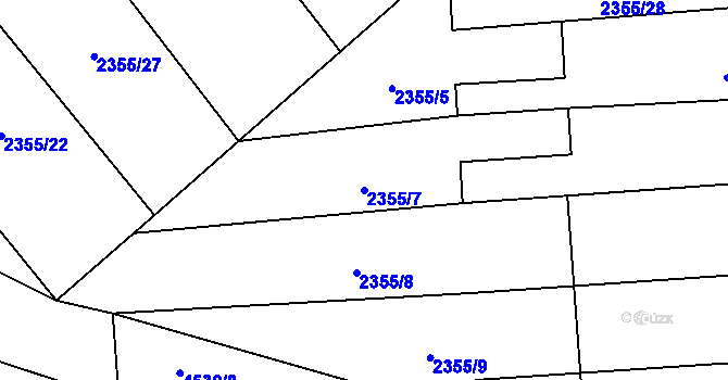 Parcela st. 2355/7 v KÚ Hrušovany nad Jevišovkou, Katastrální mapa