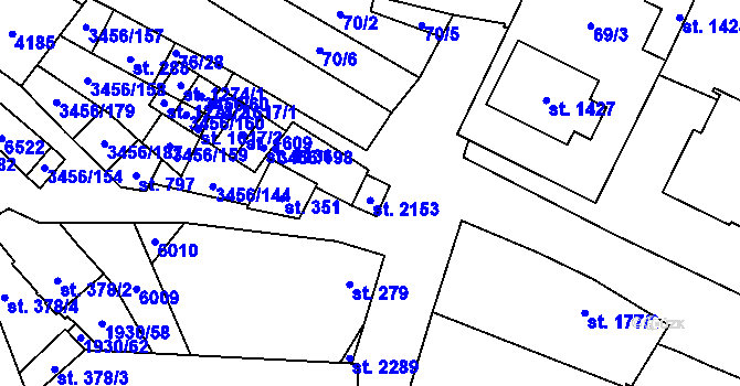 Parcela st. 3456/81 v KÚ Hrušovany nad Jevišovkou, Katastrální mapa