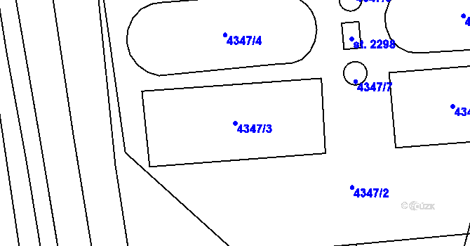 Parcela st. 4347/3 v KÚ Hrušovany nad Jevišovkou, Katastrální mapa