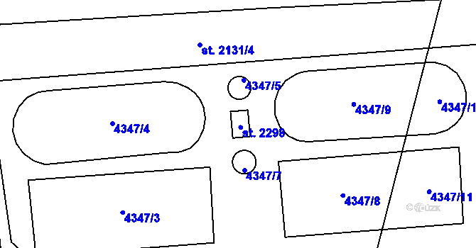 Parcela st. 4347/6 v KÚ Hrušovany nad Jevišovkou, Katastrální mapa