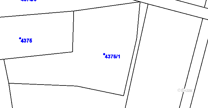 Parcela st. 4376/1 v KÚ Hrušovany nad Jevišovkou, Katastrální mapa