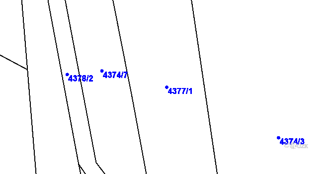 Parcela st. 4377/1 v KÚ Hrušovany nad Jevišovkou, Katastrální mapa