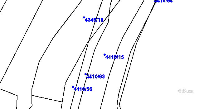 Parcela st. 4410/15 v KÚ Hrušovany nad Jevišovkou, Katastrální mapa
