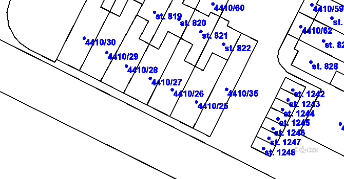 Parcela st. 4410/26 v KÚ Hrušovany nad Jevišovkou, Katastrální mapa