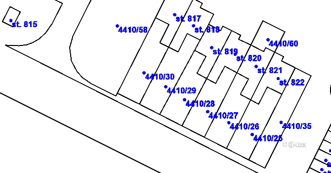 Parcela st. 4410/29 v KÚ Hrušovany nad Jevišovkou, Katastrální mapa
