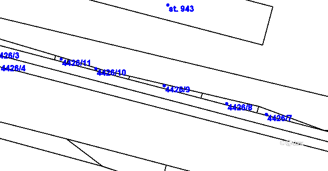Parcela st. 4426/9 v KÚ Hrušovany nad Jevišovkou, Katastrální mapa