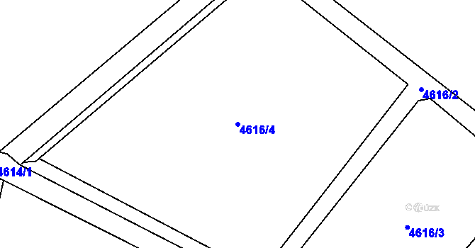 Parcela st. 4616/4 v KÚ Hrušovany nad Jevišovkou, Katastrální mapa