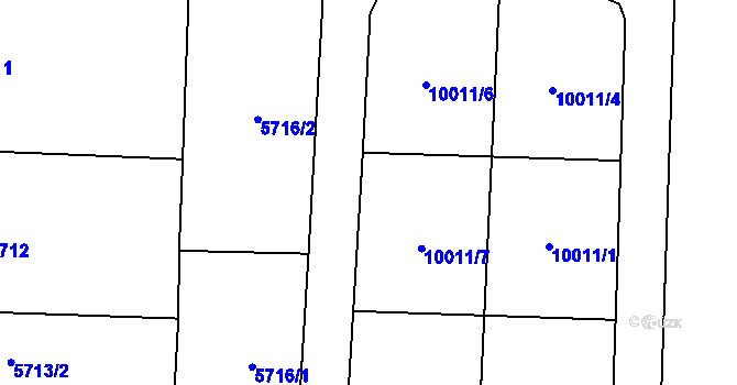 Parcela st. 5717/1 v KÚ Hrušovany nad Jevišovkou, Katastrální mapa