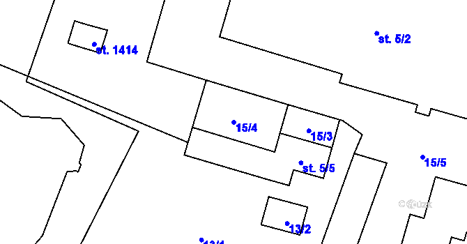 Parcela st. 15/4 v KÚ Hrušovany nad Jevišovkou, Katastrální mapa