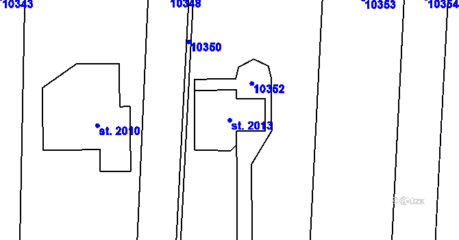 Parcela st. 2013 v KÚ Hrušovany nad Jevišovkou, Katastrální mapa