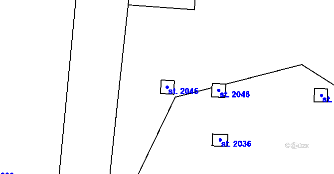 Parcela st. 2045 v KÚ Hrušovany nad Jevišovkou, Katastrální mapa