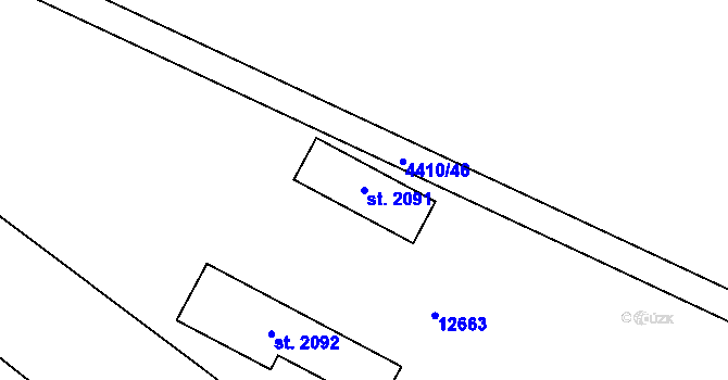 Parcela st. 2091 v KÚ Hrušovany nad Jevišovkou, Katastrální mapa