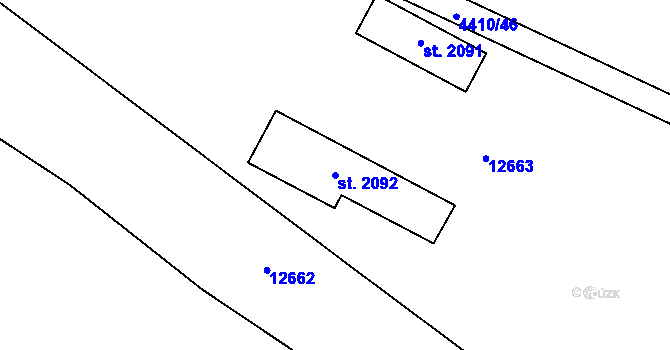 Parcela st. 2092 v KÚ Hrušovany nad Jevišovkou, Katastrální mapa