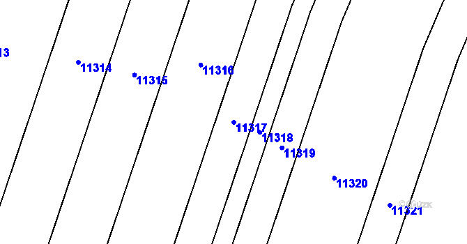 Parcela st. 11317 v KÚ Hrušovany nad Jevišovkou, Katastrální mapa