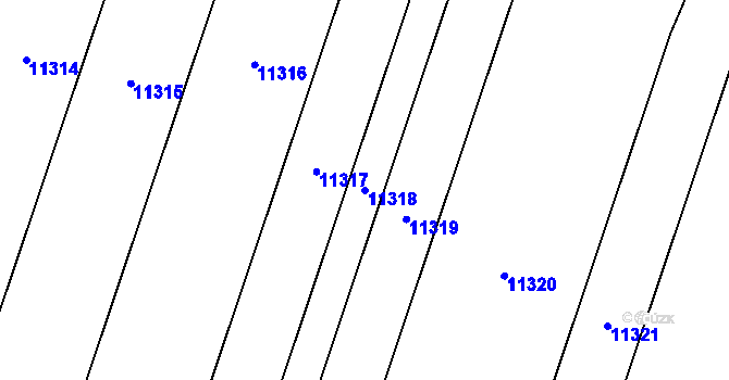 Parcela st. 11318 v KÚ Hrušovany nad Jevišovkou, Katastrální mapa