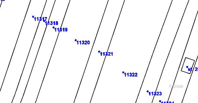 Parcela st. 11321 v KÚ Hrušovany nad Jevišovkou, Katastrální mapa