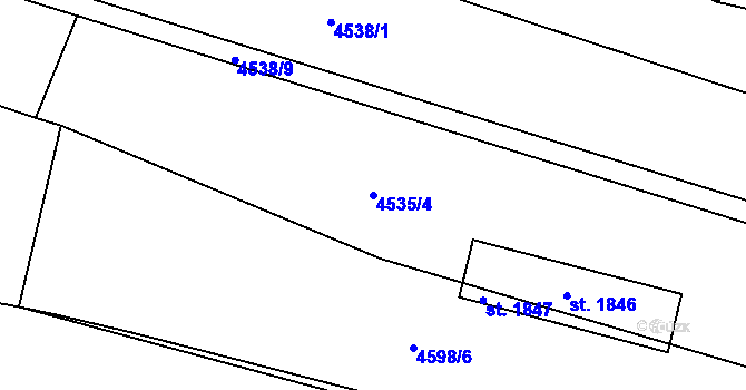 Parcela st. 4535/4 v KÚ Hrušovany nad Jevišovkou, Katastrální mapa