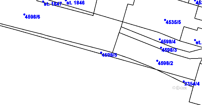 Parcela st. 4598/5 v KÚ Hrušovany nad Jevišovkou, Katastrální mapa
