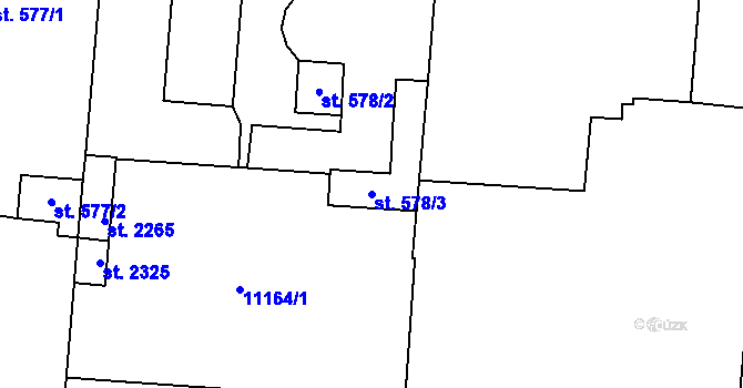 Parcela st. 578/3 v KÚ Hrušovany nad Jevišovkou, Katastrální mapa
