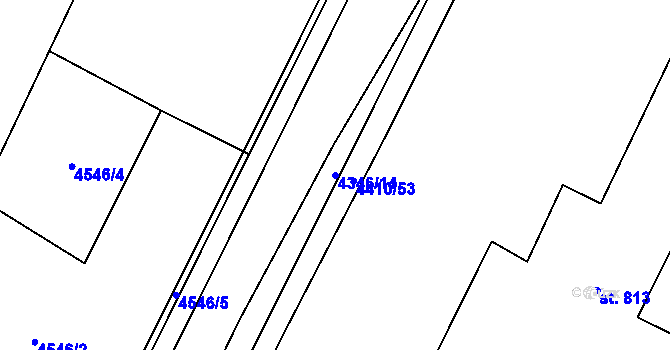 Parcela st. 4346/14 v KÚ Hrušovany nad Jevišovkou, Katastrální mapa