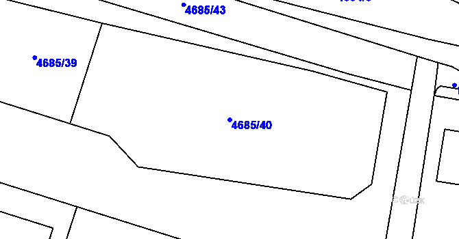 Parcela st. 4685/40 v KÚ Hrušovany nad Jevišovkou, Katastrální mapa