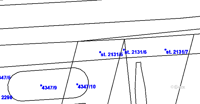 Parcela st. 2131/5 v KÚ Hrušovany nad Jevišovkou, Katastrální mapa