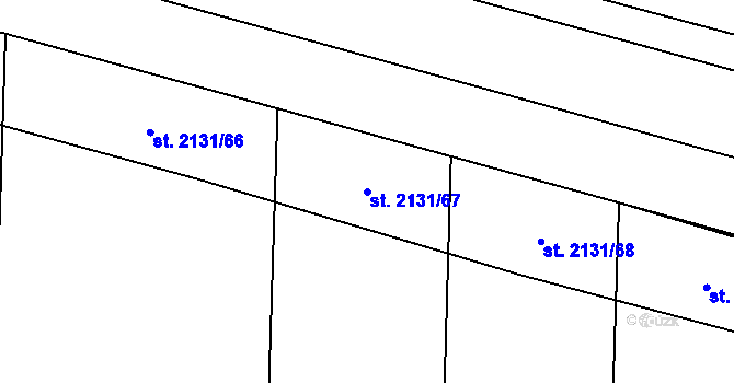 Parcela st. 2131/67 v KÚ Hrušovany nad Jevišovkou, Katastrální mapa