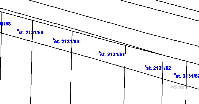 Parcela st. 2131/61 v KÚ Hrušovany nad Jevišovkou, Katastrální mapa