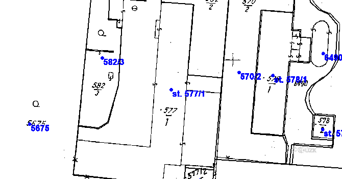Parcela st. 577/1 v KÚ Hrušovany nad Jevišovkou, Katastrální mapa