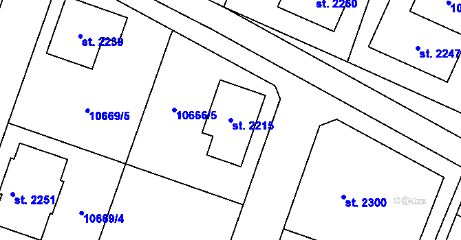 Parcela st. 2215 v KÚ Hrušovany nad Jevišovkou, Katastrální mapa